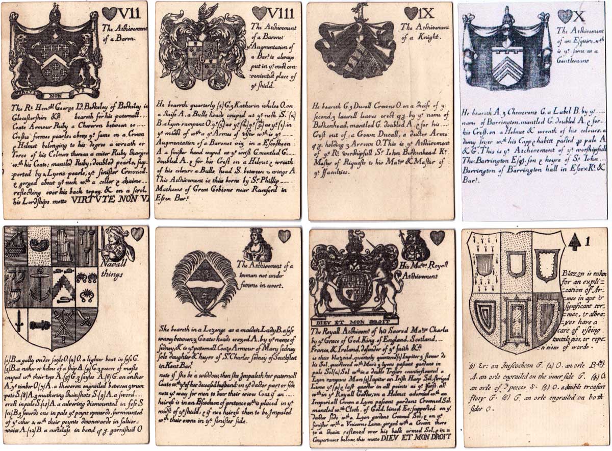 Reproduction of Richard Blome’s Heraldic playing cards, 1684