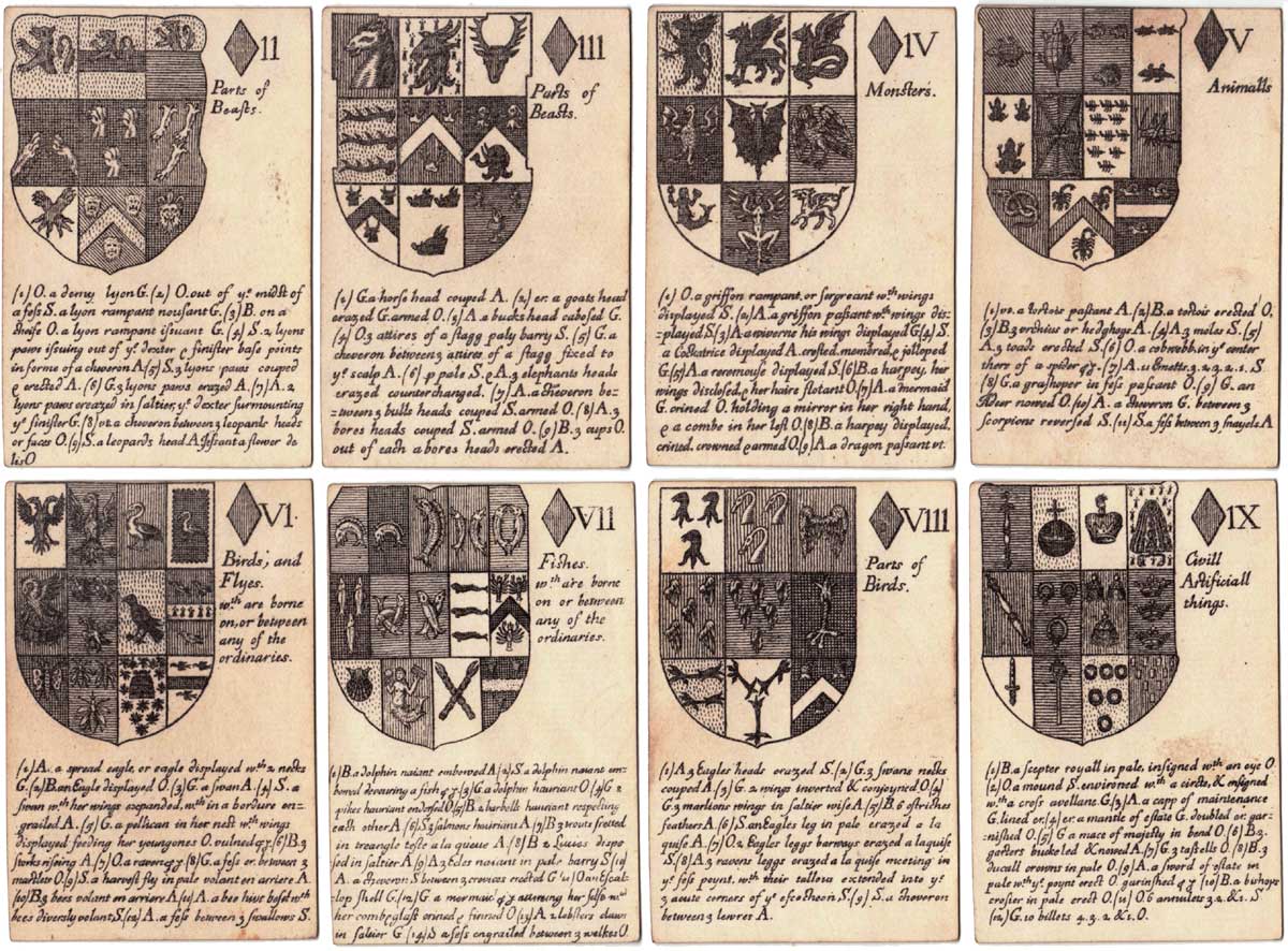 Reproduction of Richard Blome’s Heraldic playing cards, 1684