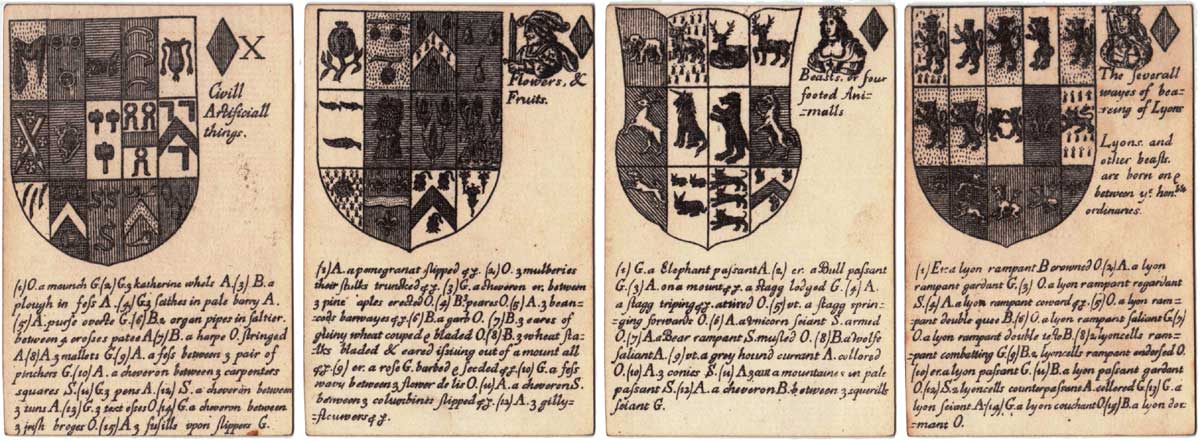 Reproduction of Richard Blome’s Heraldic playing cards, 1684
