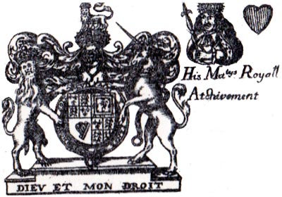 Detail from Richard Blome’s Heraldic playing cards, 1684