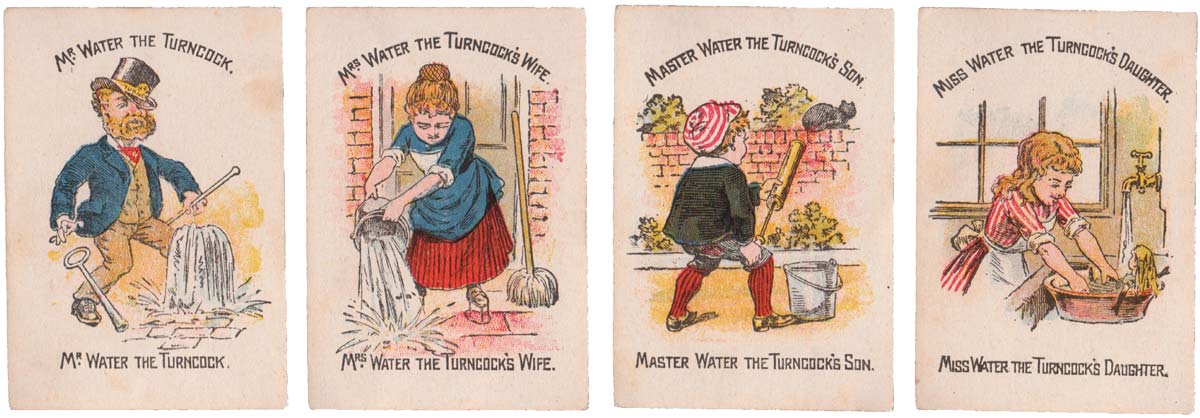 “Funny Families” card game manufactured by Woolley & Co, 1890s