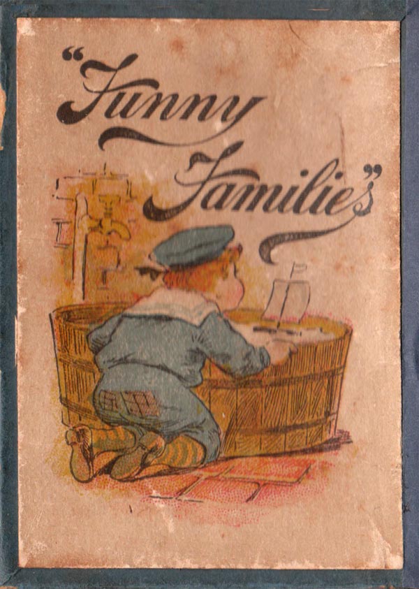 Box from “Funny Families” card game manufactured by Woolley & Co, 1890s