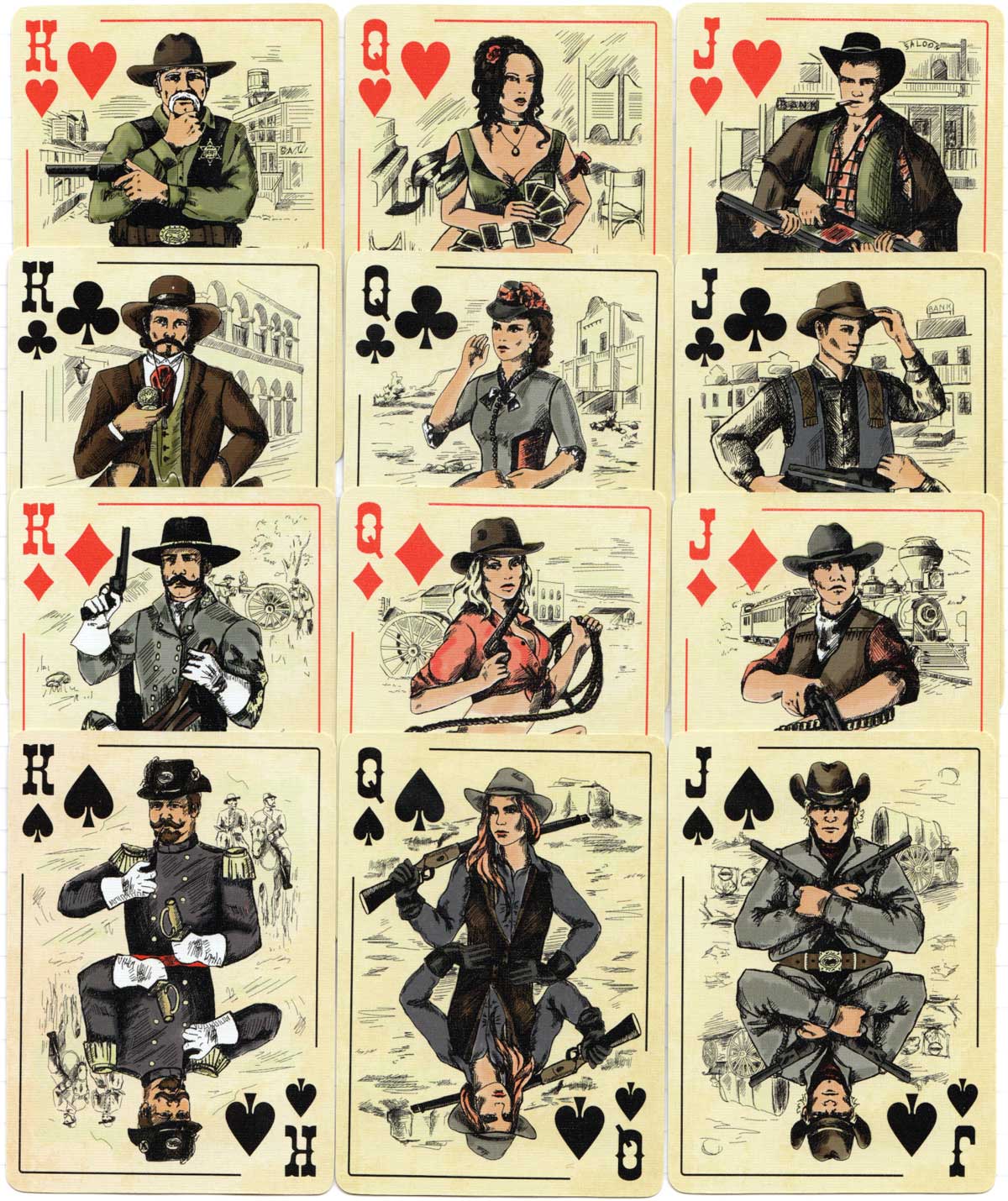 Gunfighters playing cards from the Wild West Series by SPCC, 2018