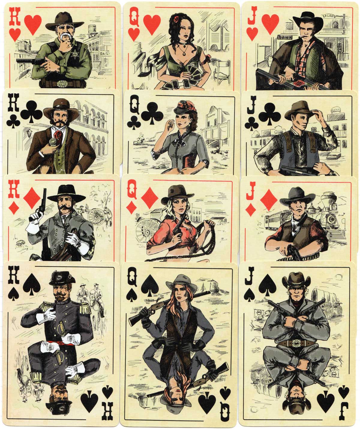 Gunfighters playing cards from the Wild West Series by SPCC, 2018 Gunfighters playing cards from the Wild West Series by SPCC, 2018