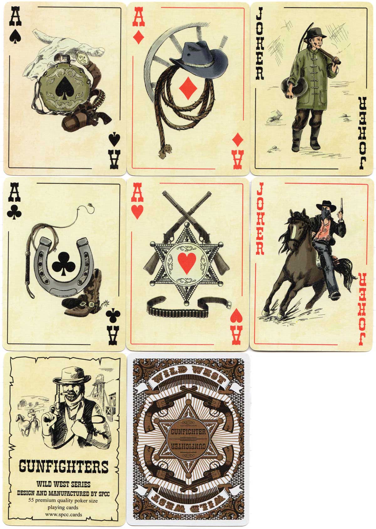 Gunfighters playing cards from the Wild West Series by SPCC, 2018 Gunfighters playing cards from the Wild West Series by SPCC, 2018