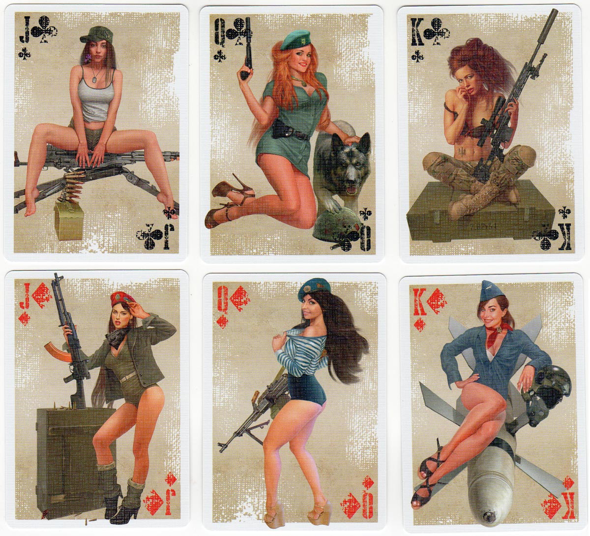 Military Pin Up playing cards created by Sviatoslay Pashchuk, 2019