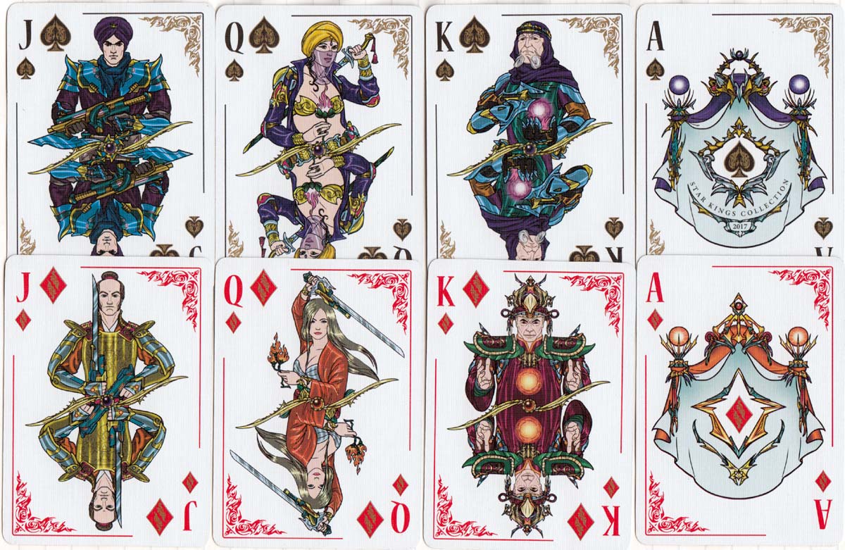 Star Kings playing cards inspired by space opera, 2017