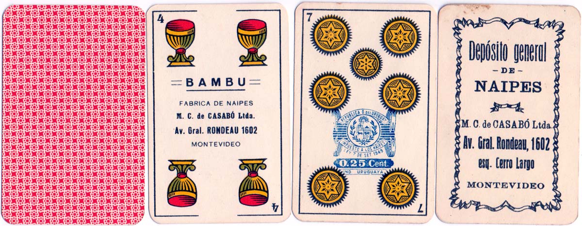 Naipes ‘Bambú’ manufactured by M.C. de Casabó Ltda, Montevideo, 1950s