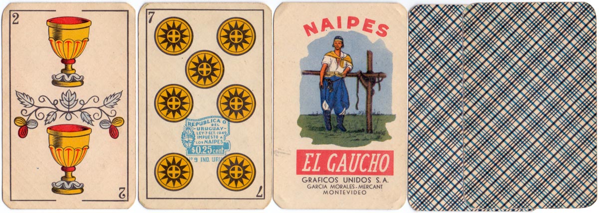 Naipes “El Gaucho” Manufactured by Gráficos Unidos S.A., Montevideo, c.1955-60