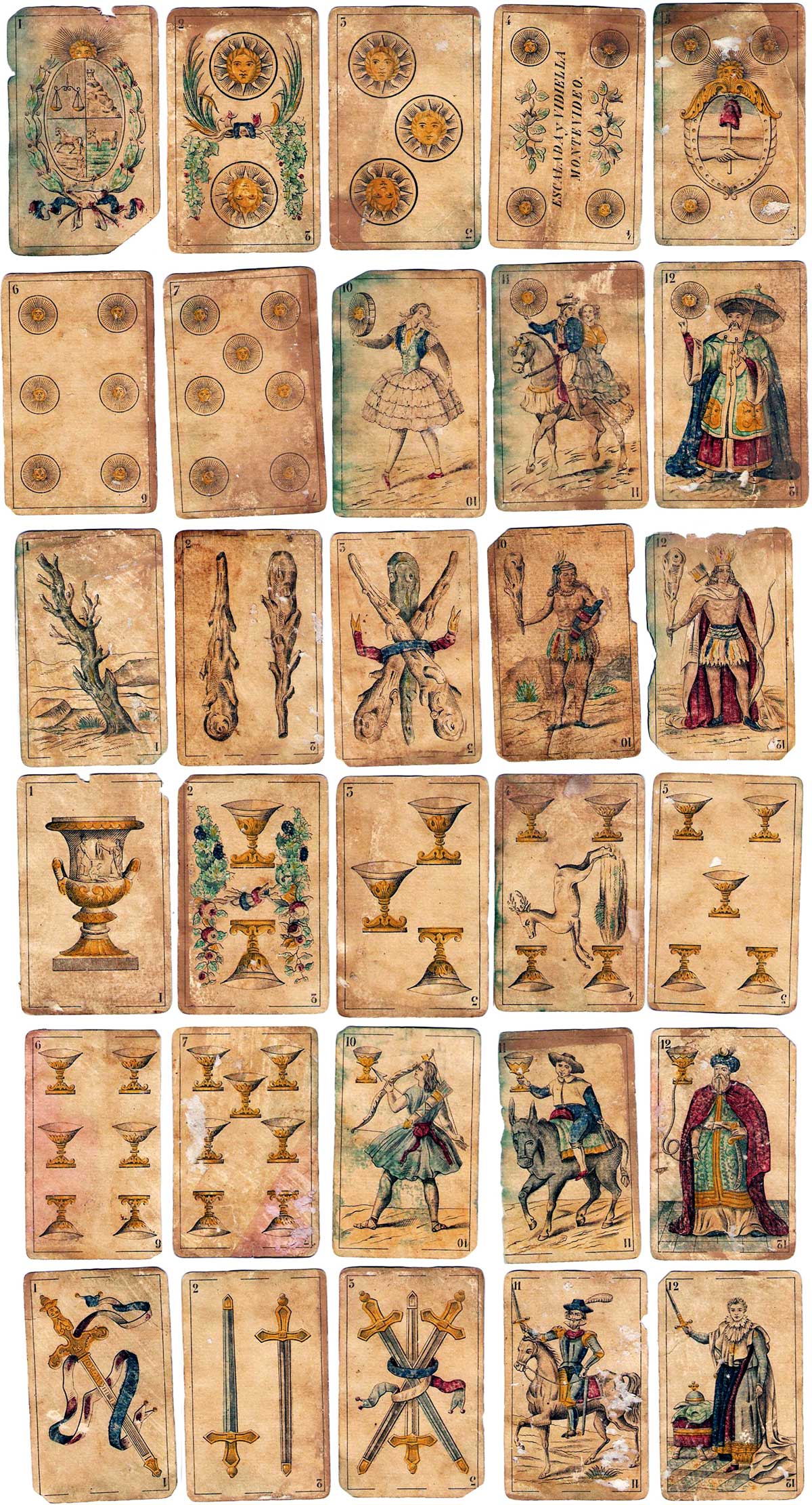 40-card pack made in Belgium by Antoine van Genechten exclusively for the firm Escalada y Vidiella based in Montevideo (Uruguay) in c.1860