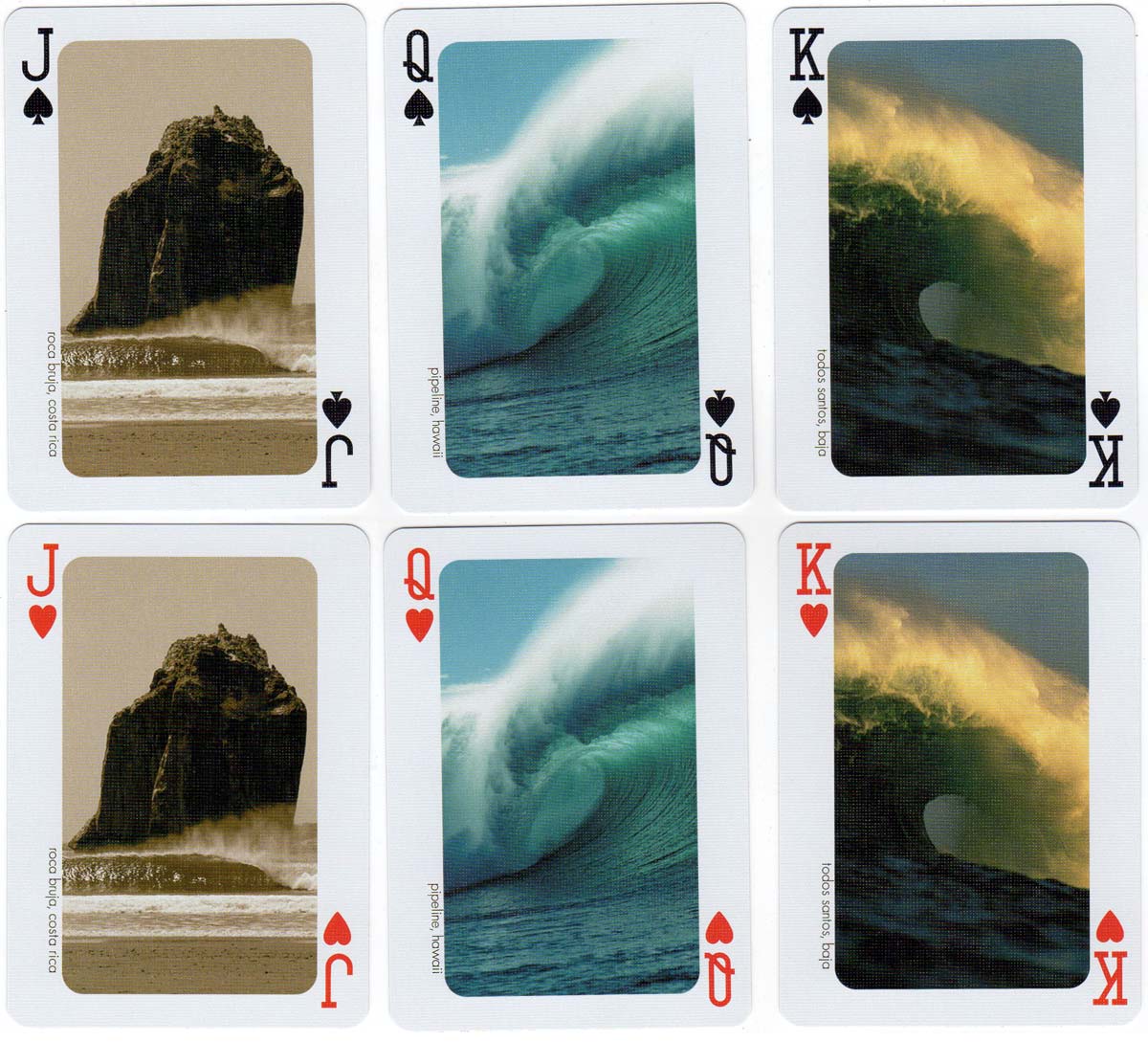 Waves From Around the World playing cards with photography by Aaron Chang