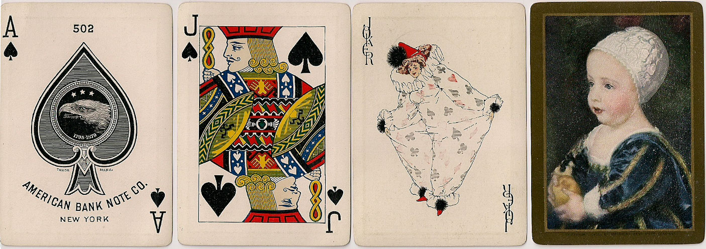 American Bank Note Co. No.502 playing cards with pictorial back design, c.1910 American Bank Note Co. No.502 playing cards with pictorial back design, c.1910