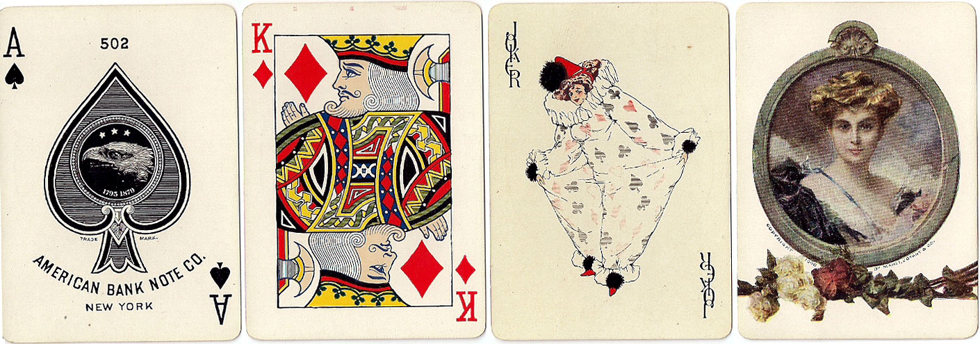 American Bank Note Co. No.502 playing cards with a fine pictorial back design, c.1910 American Bank Note Co. No.502 playing cards with a fine pictorial back design, c.1910