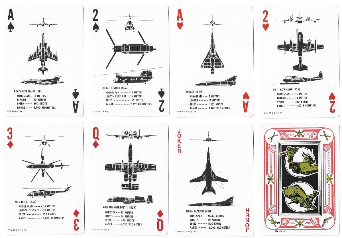 US Army Aircraft Recognition Cards issued by the US Army in 1979