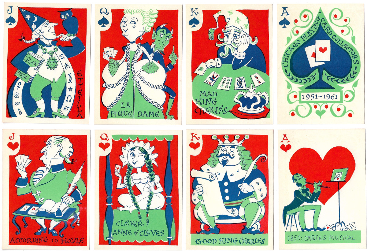 Fact & Fancy, a deck of cards designed by Dick Martin for the Chicago Playing Card Collectors, 1961