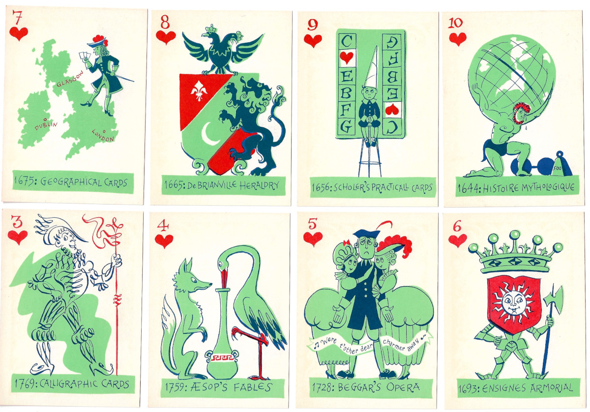 Fact & Fancy, a deck of cards designed by Dick Martin for the Chicago Playing Card Collectors, 1961