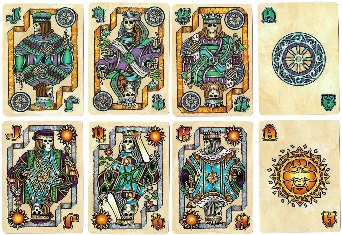 Grateful Dead Liquid Blue playing cards designed by Ian Bohorquez and Paul Roidoulis, USA, 1992