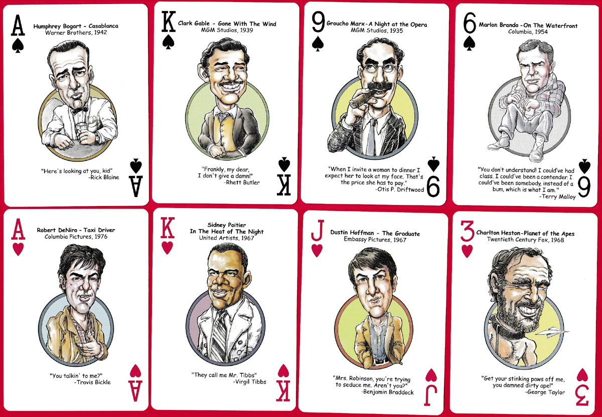 ‘Hooray for Hollywood’ playing cards produced by Parody Productions, USA, 2006