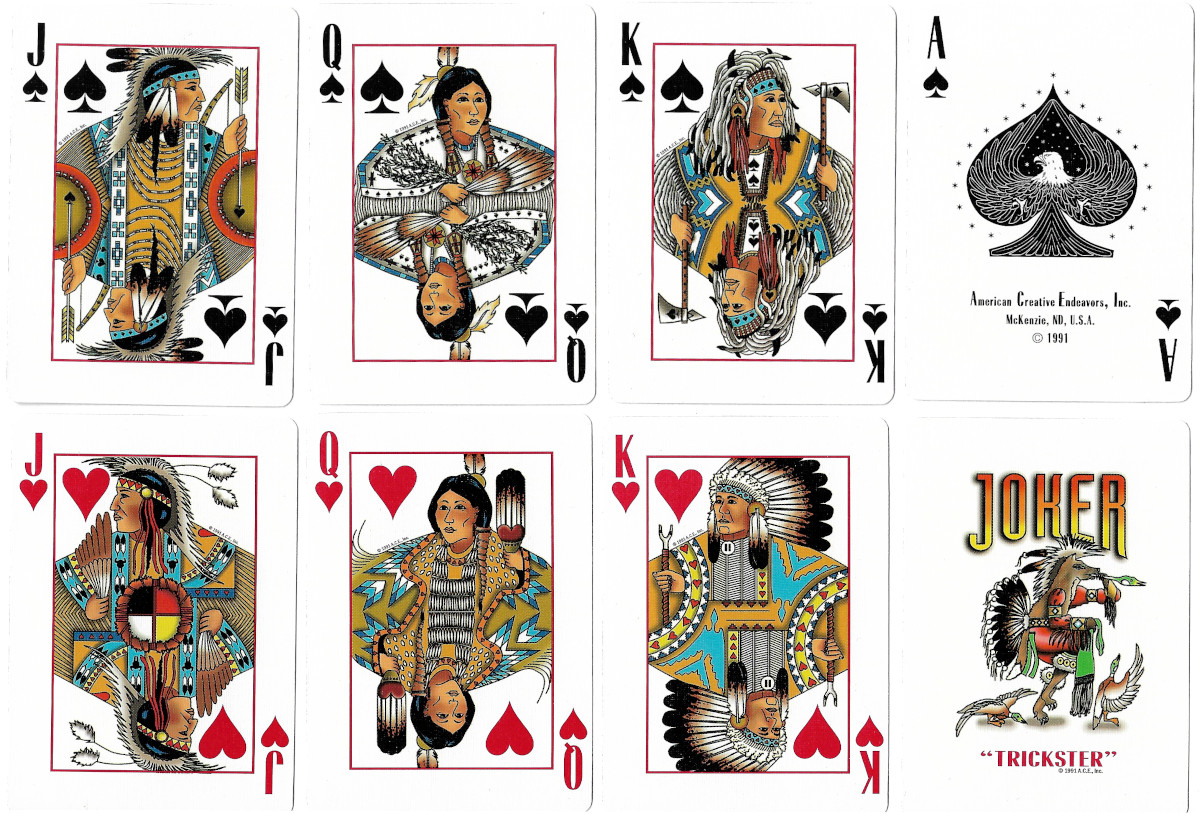 Authentic American Indian Playing Cards (Northern Plains Collection I) created by Sandy Ericson for American Creative Endeavors, Inc., 1991