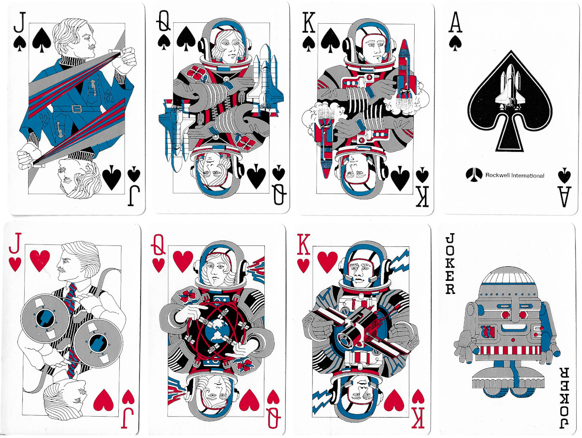Rockwell International Playing Cards made by Rockwell International to commemorate the creation of the Space Shuttle, launched in 1981
