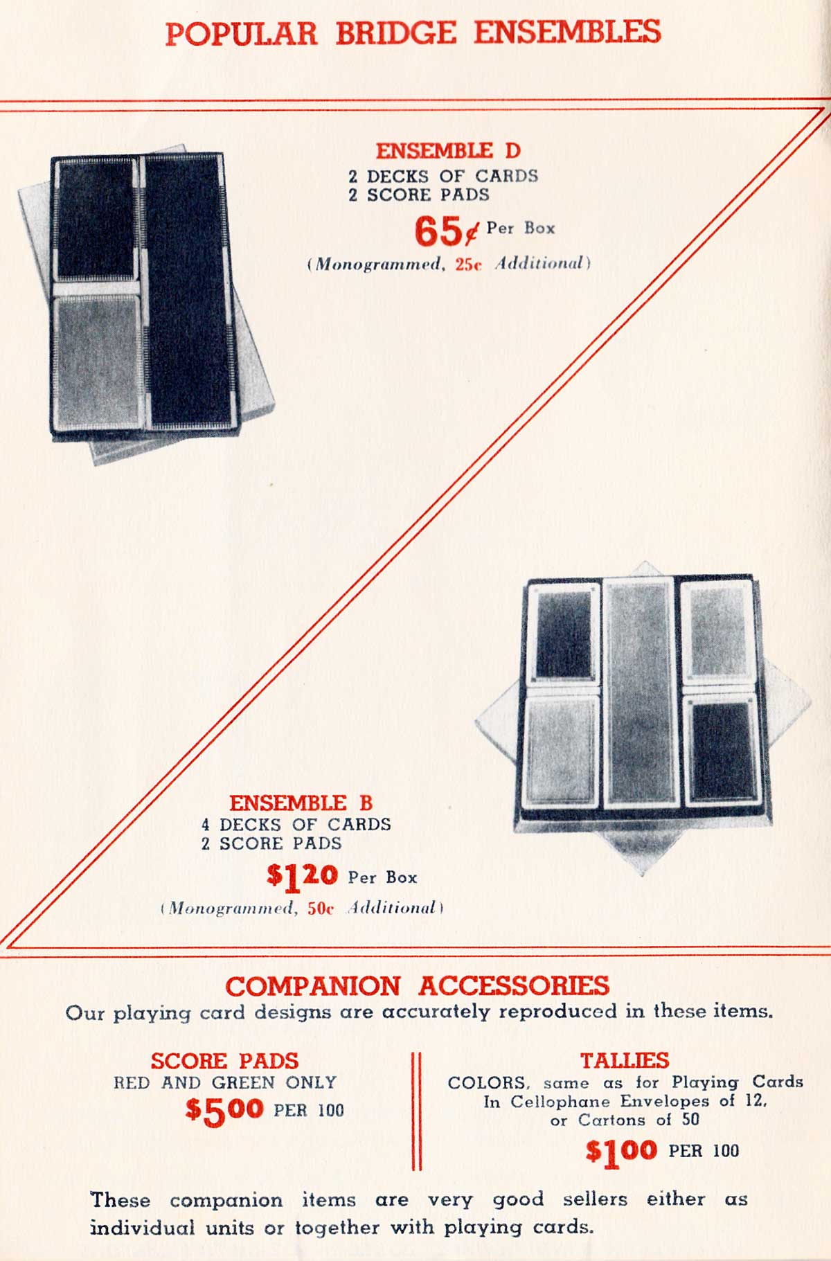 Trade catalogue by Atlantic Line Playing Card Co., Inc., c.1930s Trade catalogue by Atlantic Line Playing Card Co., Inc., c.1930s