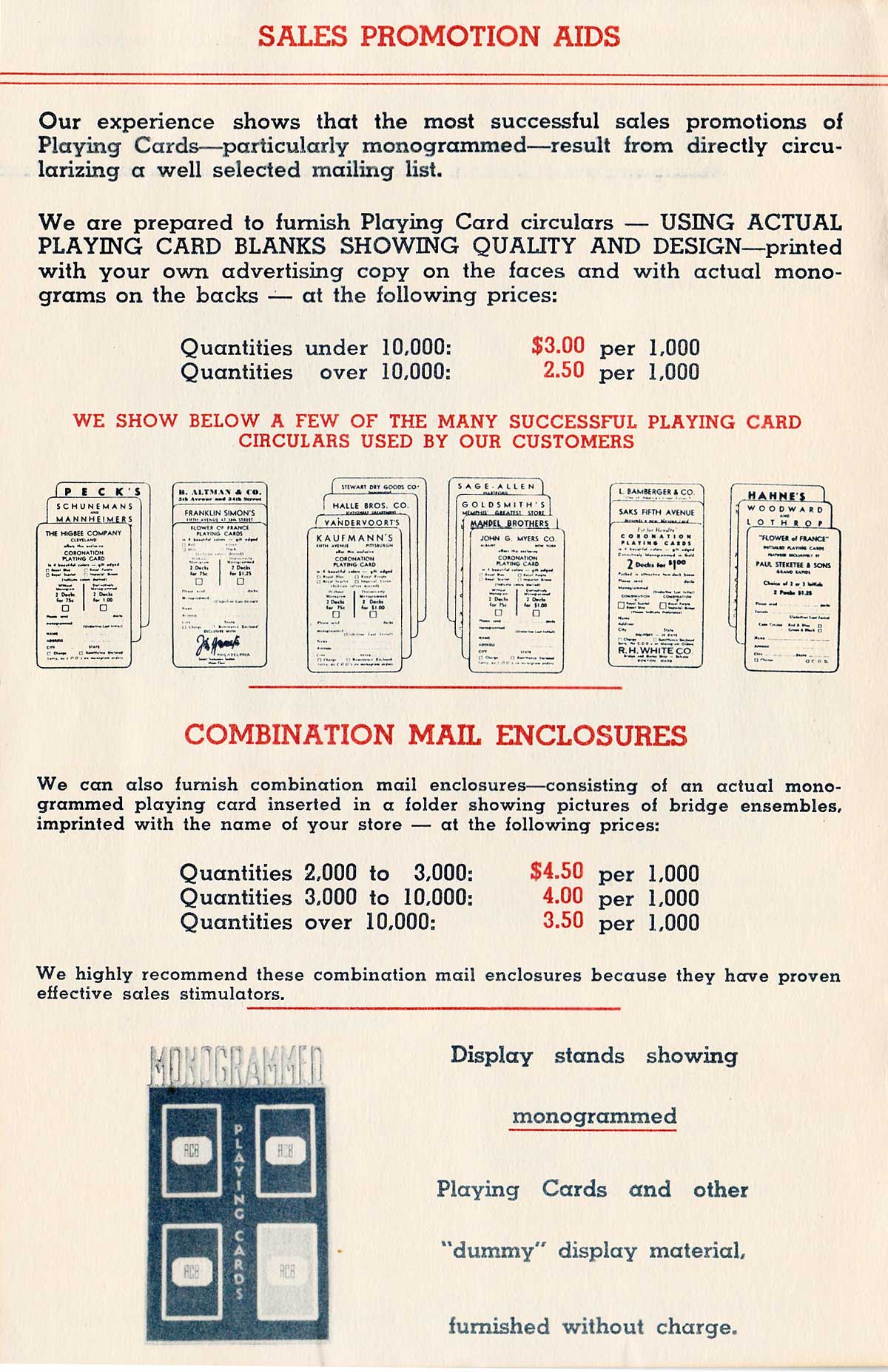 Trade catalogue by Atlantic Line Playing Card Co., Inc., c.1930s Trade catalogue by Atlantic Line Playing Card Co., Inc., c.1930s