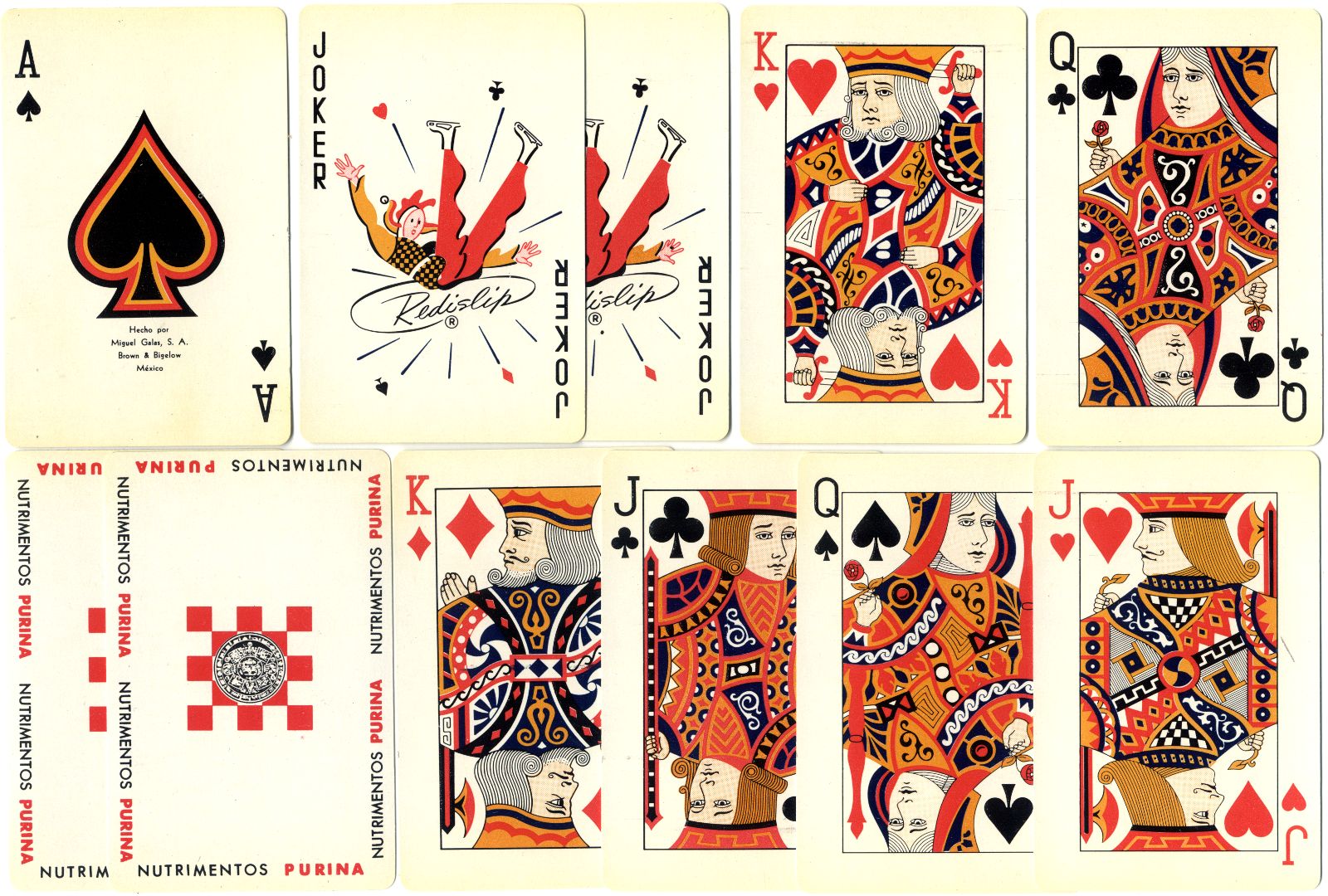 Nutrimientos Purina playing cards by Miguel Galas S.A. (Brown & Bigelow), Mexico
