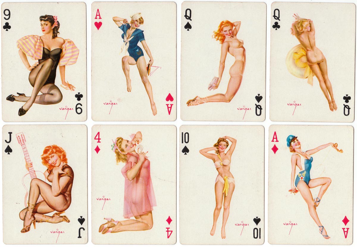 ‘Vargas Girls’ playing cards published by Creative Playing Card Co Missouri (Brown & Bigelow), 1953 ‘Vargas Girls’ playing cards published by Creative Playing Card Co Missouri (Brown & Bigelow), 1953