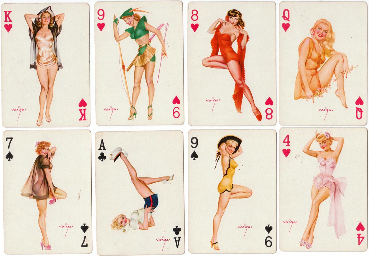 ‘Vargas Girls’ playing cards published by Creative Playing Card Co Missouri (Brown & Bigelow), 1953