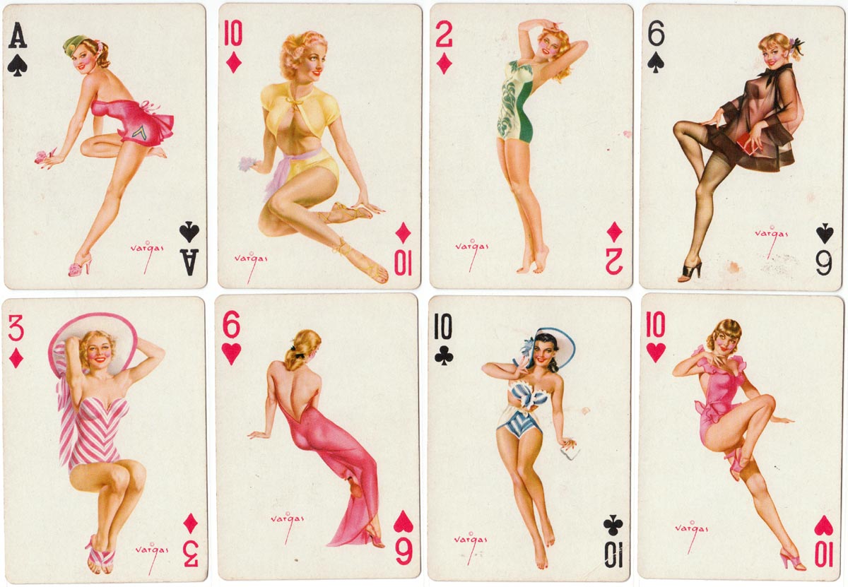 ‘Vargas Girls’ playing cards published by Creative Playing Card Co Missouri (Brown & Bigelow), 1953 ‘Vargas Girls’ playing cards published by Creative Playing Card Co Missouri (Brown & Bigelow), 1953