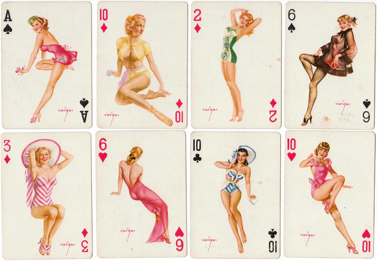 ‘Vargas Girls’ playing cards published by Creative Playing Card Co Missouri (Brown & Bigelow), 1953