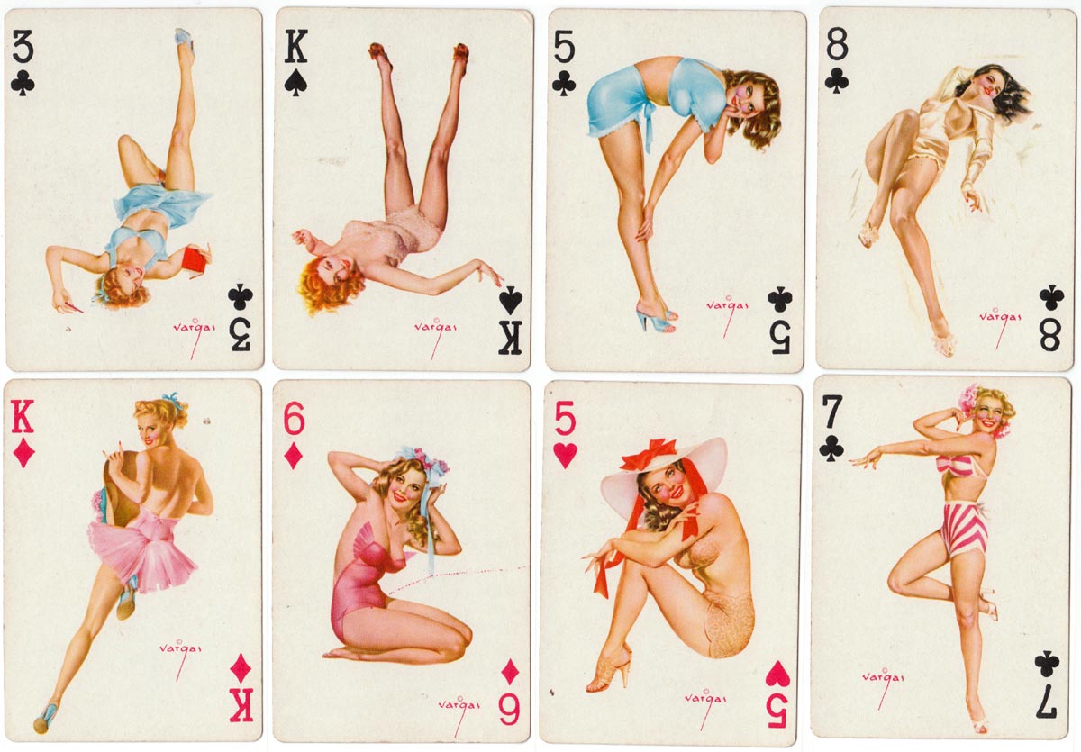 ‘Vargas Girls’ playing cards published by Creative Playing Card Co Missouri (Brown & Bigelow), 1953