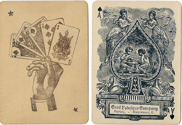 Ace of Spades and Joker by Card Fabrique Company, Middleton, Ohio (USA) c.1880