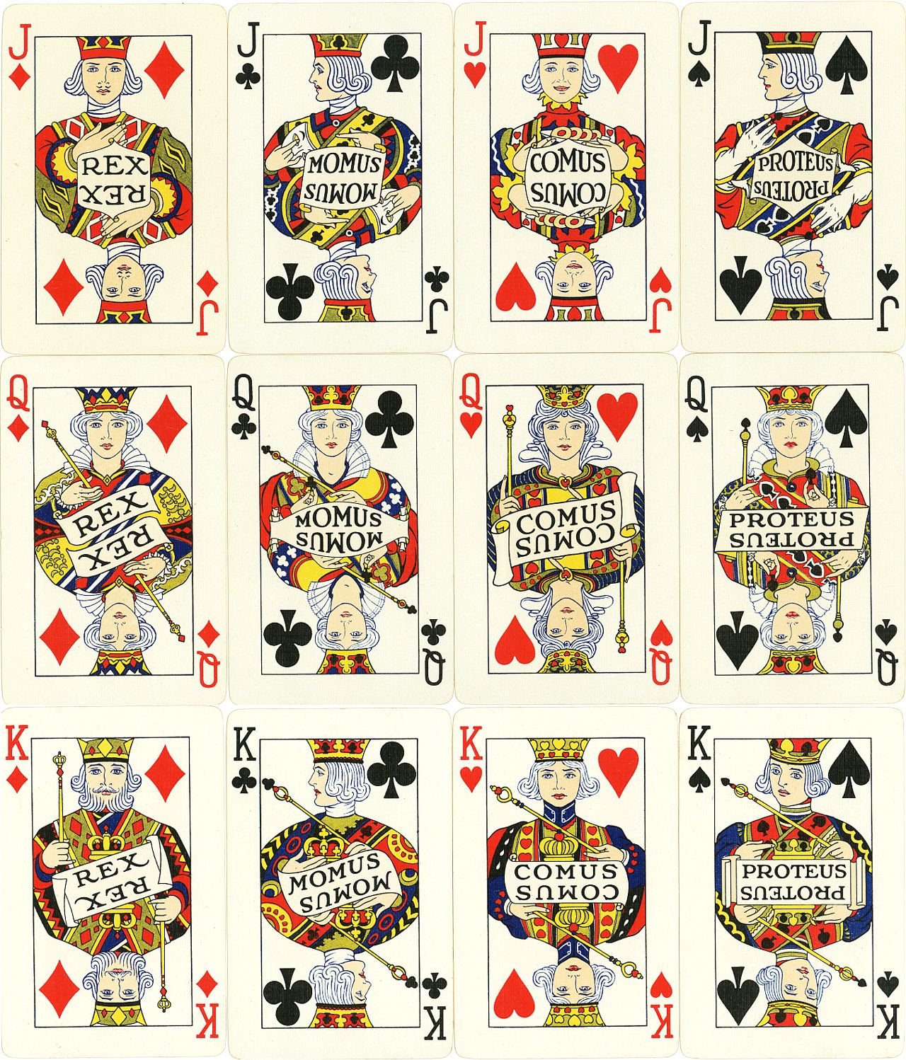 Carnival Playing Cards, designed by Harry D. Wallace (1892-1977) and published in 1925 by the Carnival Playing Card Co., New Orleans