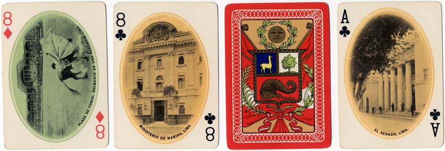 ‘Vistas de Lima’ playing cards made by Standard Playing Card Co., Chicago, c.1910 ‘Vistas de Lima’ playing cards, Standard Playing Card Co., Chicago, c.1910
