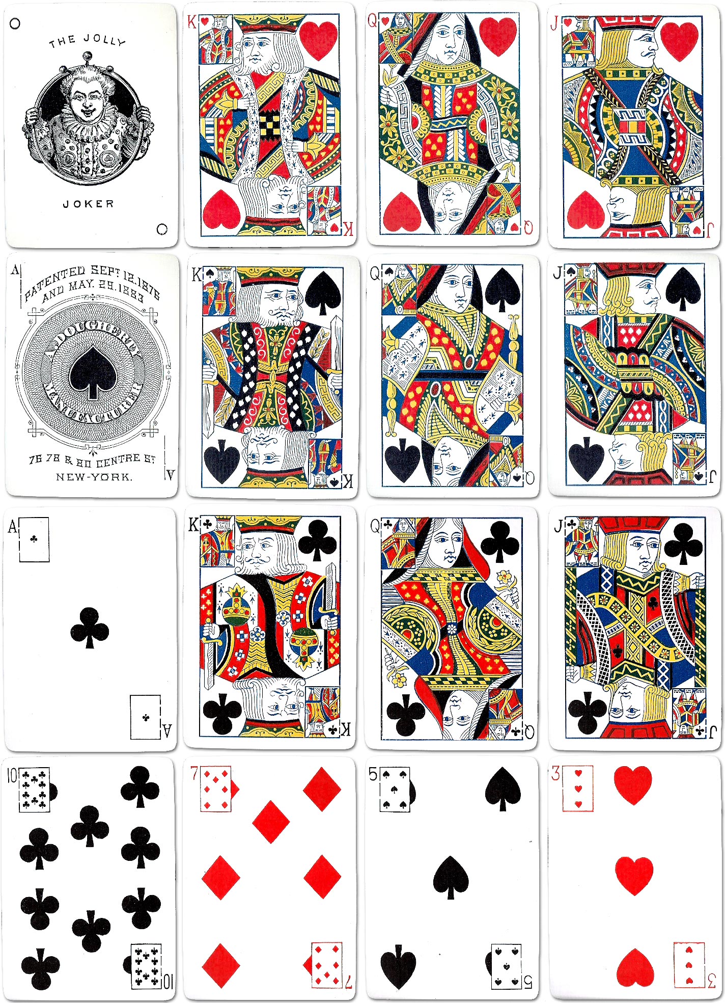 Dougherty's “Ivorette No.70” deck has the “Indicator” Ace of Spades and a Jolly Joker