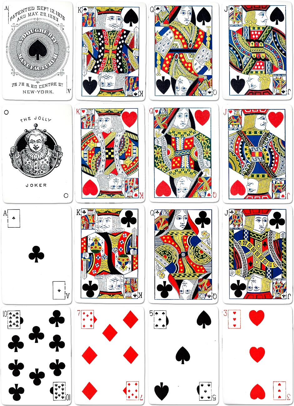 Dougherty's “Ivorette No.70” deck has the “Indicator” Ace of Spades and a Jolly Joker Dougherty's “Ivorette No.70” deck has the “Indicator” Ace of Spades and a Jolly Joker