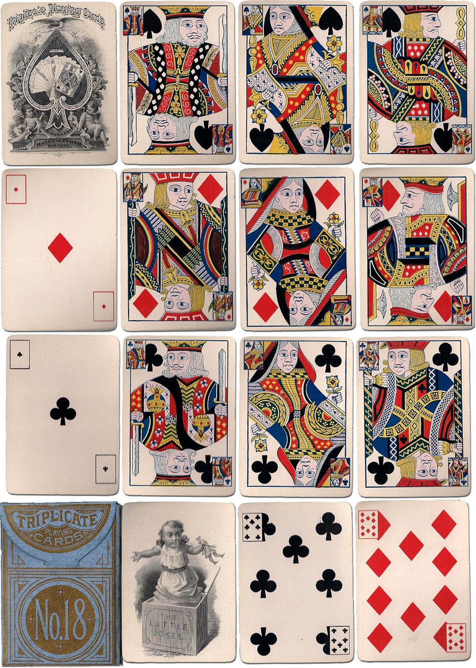 'Triplicate No.18' playing cards by Andrew Dougherty, c.1878