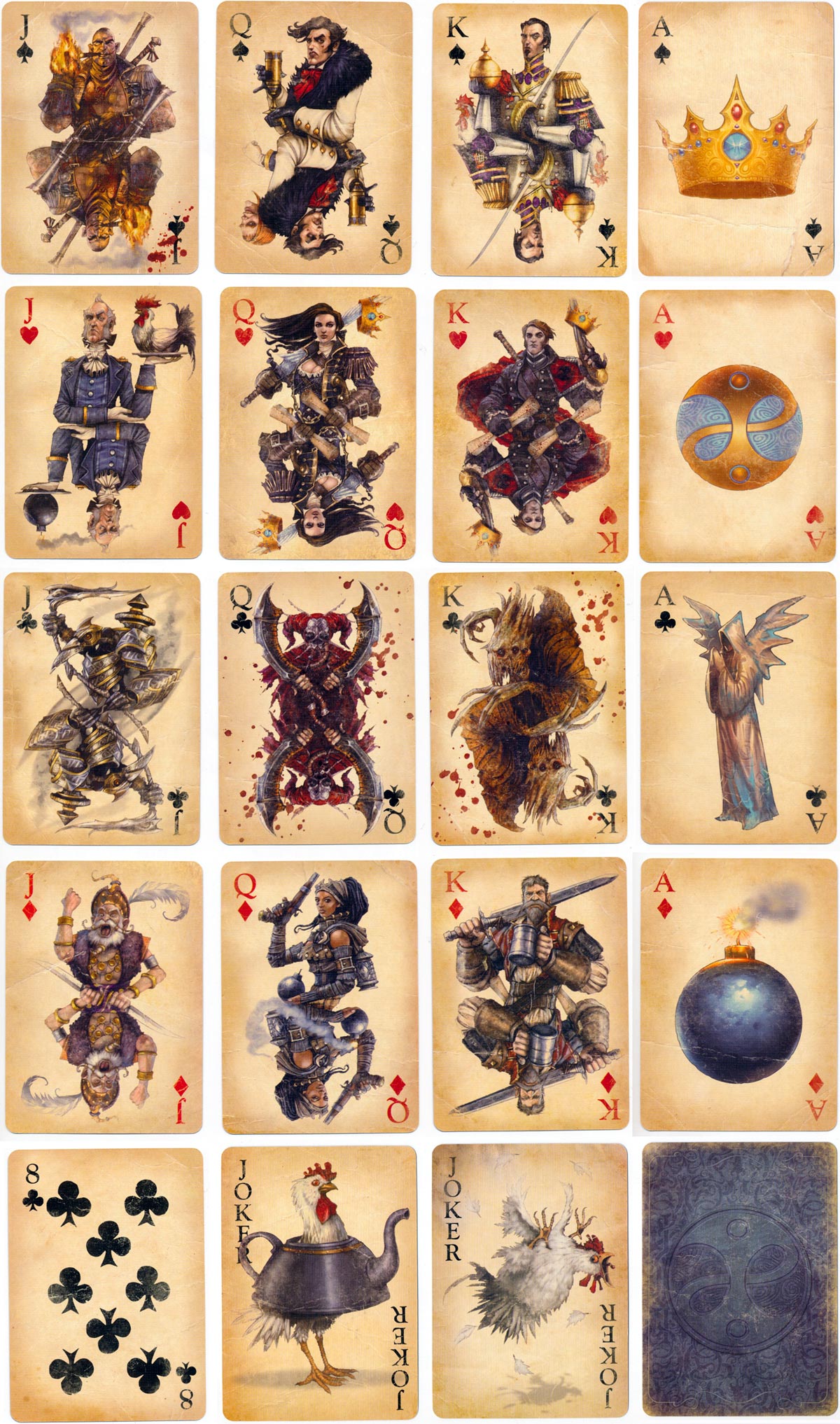 “Fable III” playing cards created by Lionhead Studios depicting characters in the video game published by Microsoft in 2010