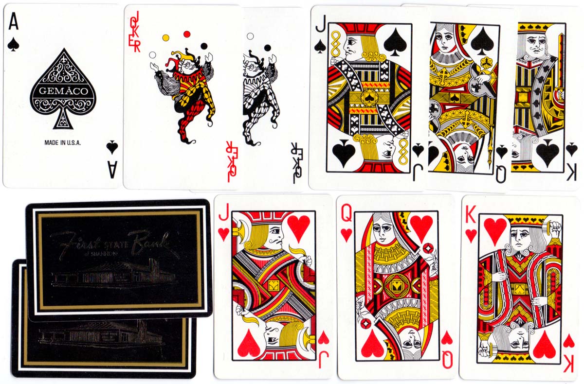 ‘Gemaco’ playing cards produced for the First State Bank of Shannon