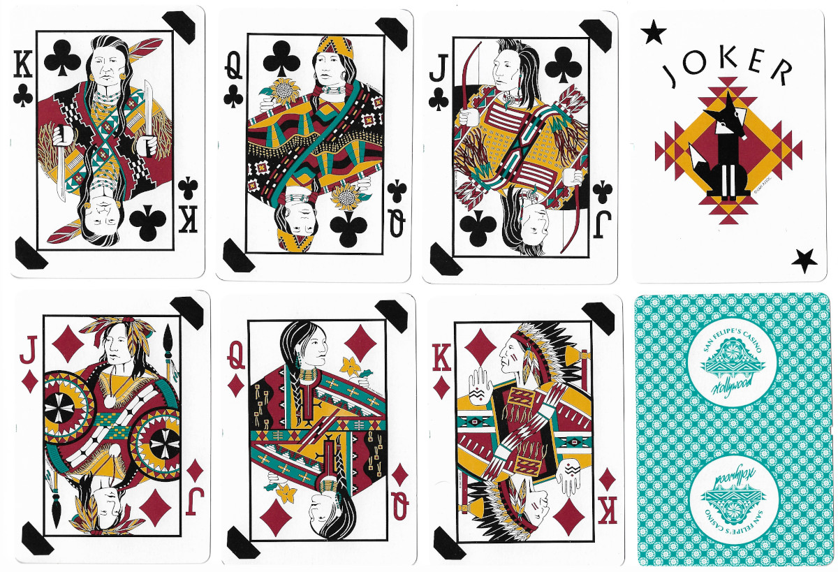 Arrowhead Playing Cards from San Felipe’s Casino Hollywood produced by Gemaco under license with the Benjamin Greenfield Corporation, 1995