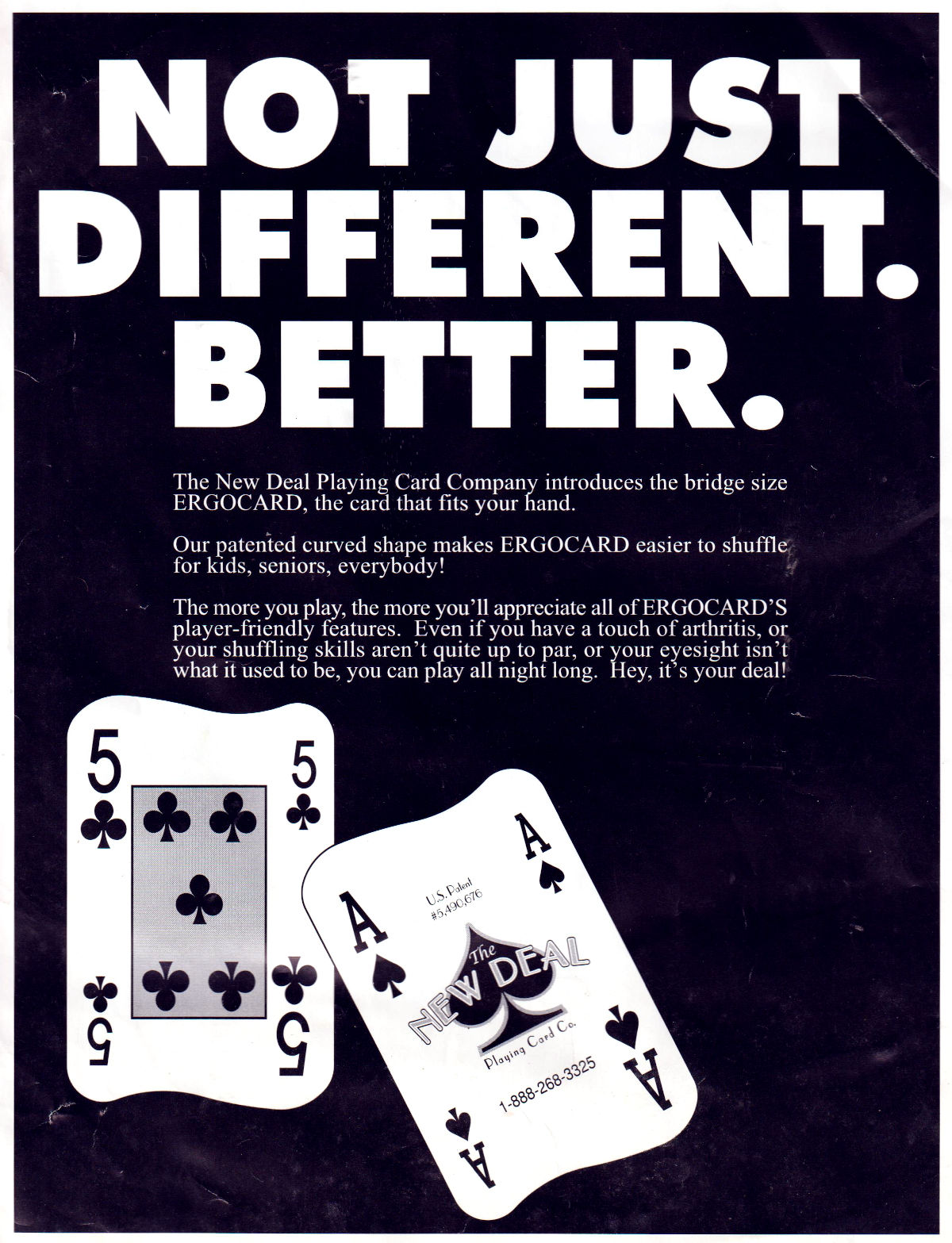 advertising material by The New Deal Playing Card Co.,,USA, c.2001