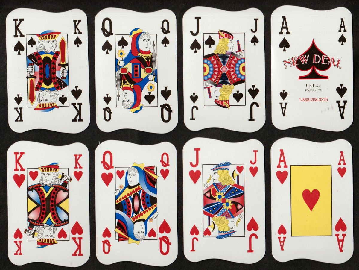 Bridge ergonomic playing cards by The New Deal Playing Card Co.,,USA, c.2000