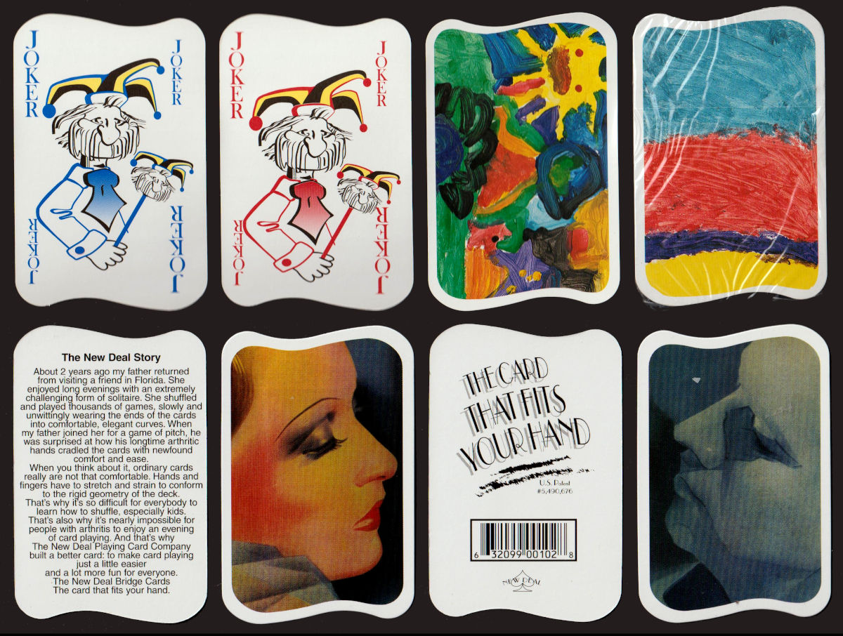 Bridge ergonomic playing cards by The New Deal Playing Card Co.,,USA, c.2000