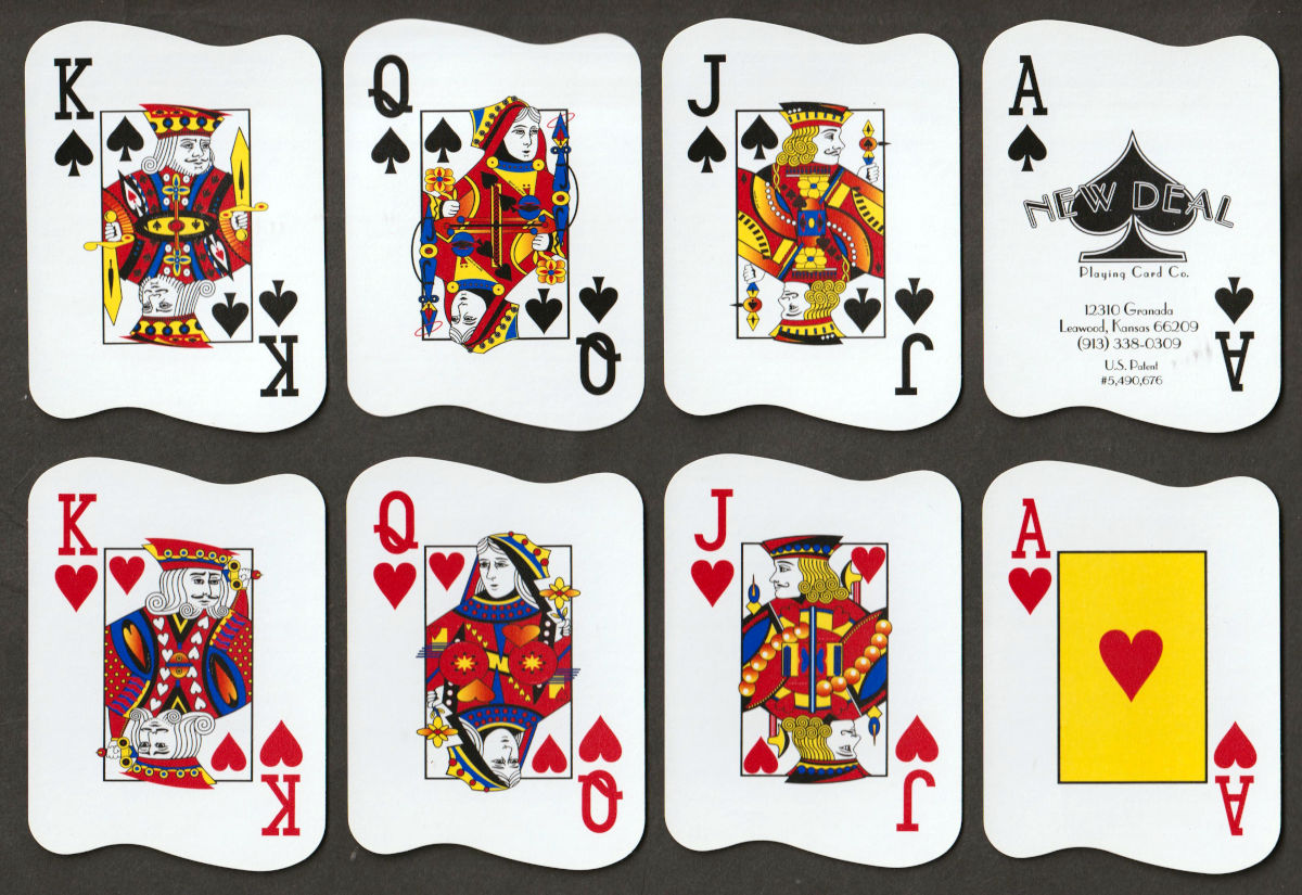 Poker 1 ergonomic playing cards by The New Deal Playing Card Co.,,USA, c.2000