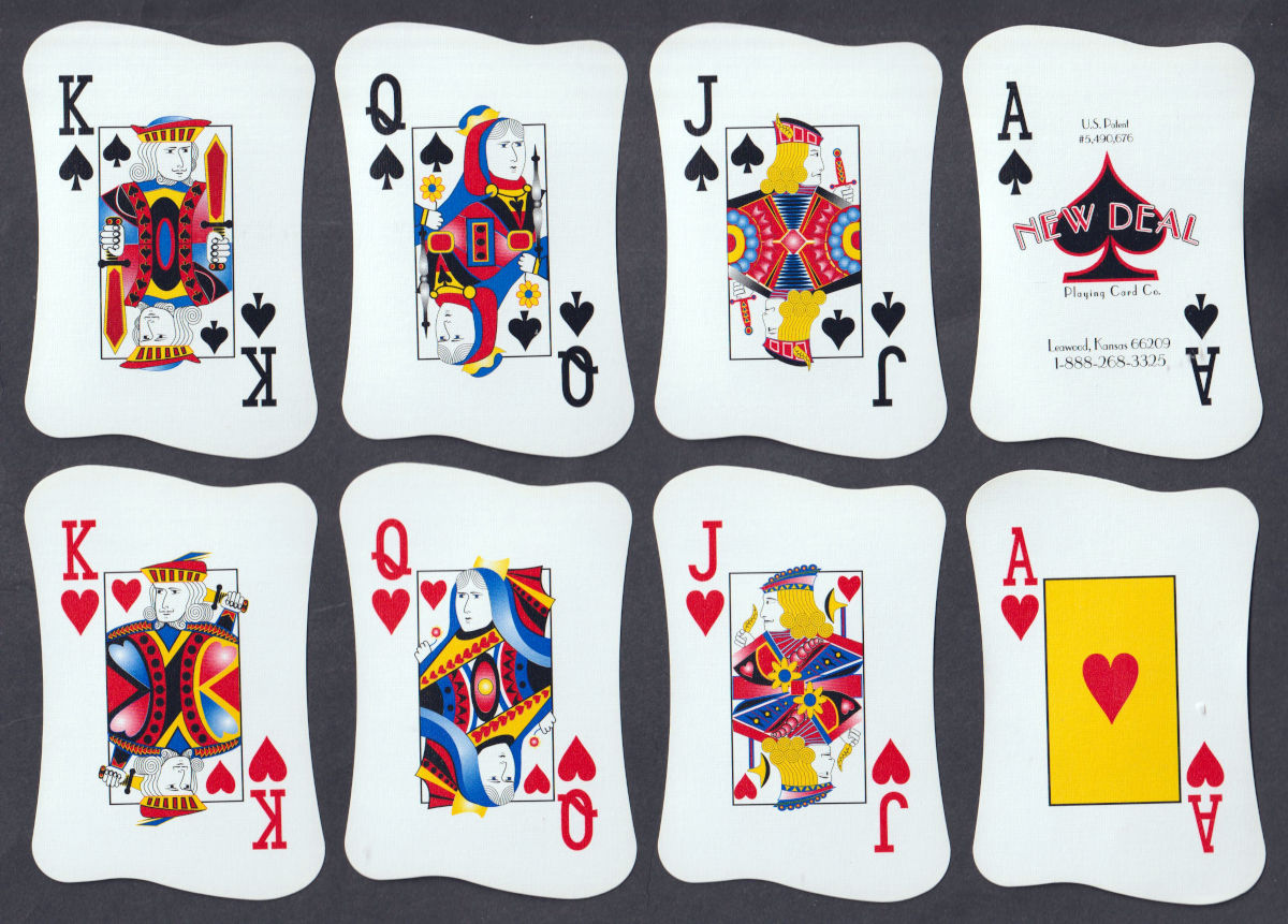 Poker 2 ergonomic playing cards by The New Deal Playing Card Co.,,USA, c.2000
