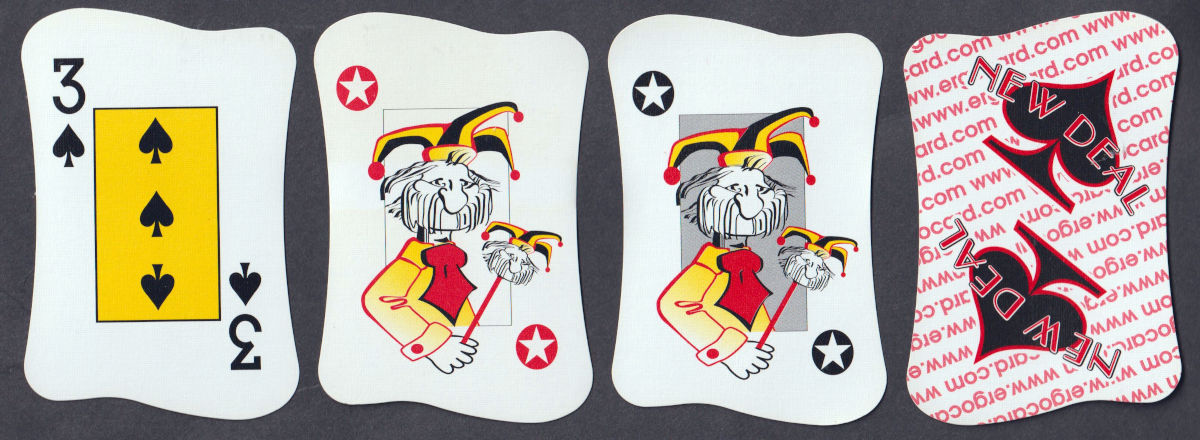 Poker 2 ergonomic playing cards by The New Deal Playing Card Co.,,USA, c.2000