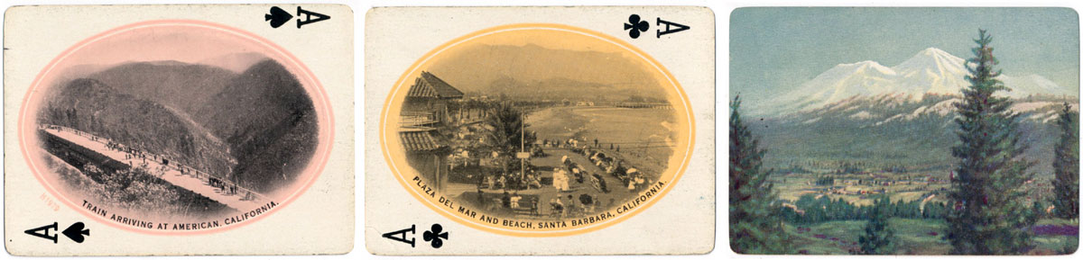 Southern Pacific Souvenir of the Golden West playing cards published by the Interstate Company, c.1915