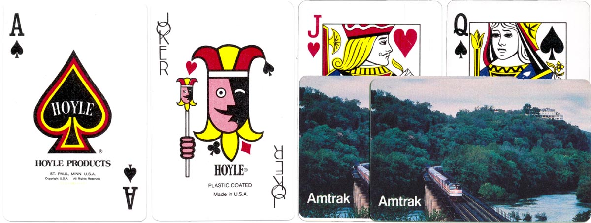 advertising deck for Amtrak manufactured by Hoyle Products, St Paul, Minnesota, USA, c.1977