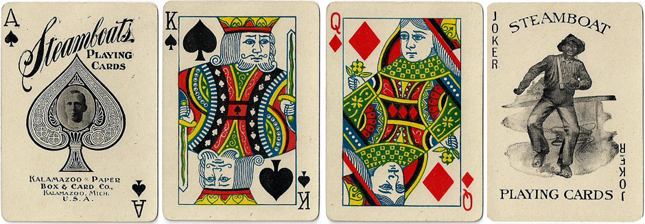 Steamboats #66 playing cards, Kalamazoo Paper Box & Card Co., c.1903